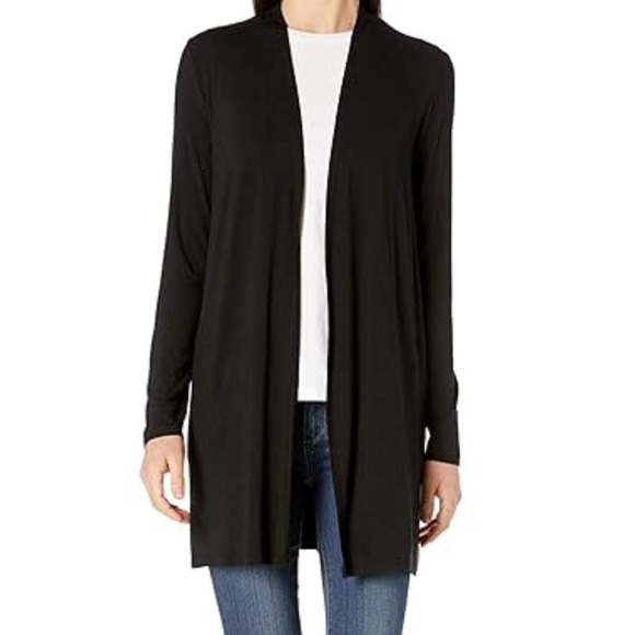 Talbots Sweaters - RSVP by Talbots long open cardigan Lightweight Black Slight shimmer Size M